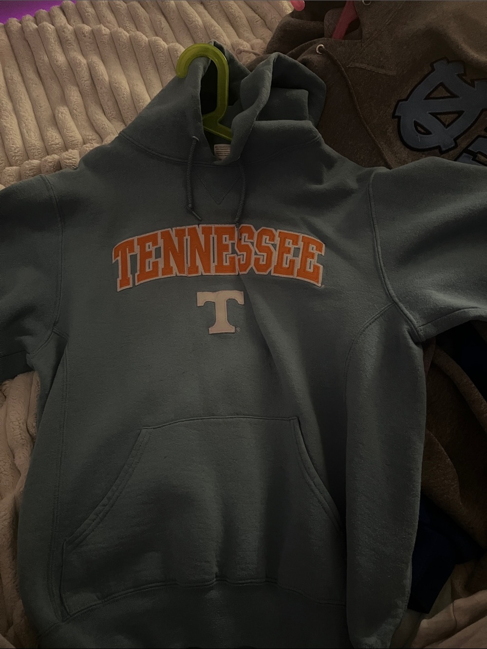 Tennessee Logo Crewneck Hoodie - Light Blue with Orange Accent